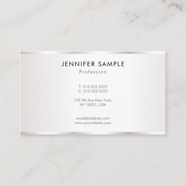 Carte De Visite Professional  Modern Elegant Minimalist Template (Devant)