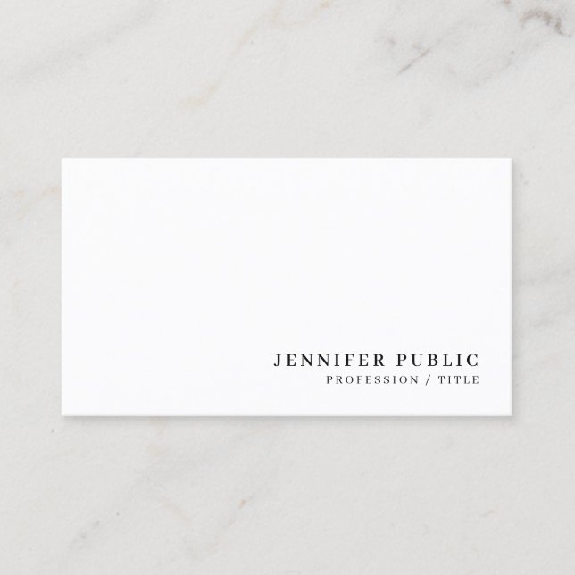 Carte De Visite Professional Modern Elegant Simple Sleek Template (Devant)