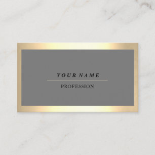 Carte De Visite Professional Modern Golden encadré Grey Consulting