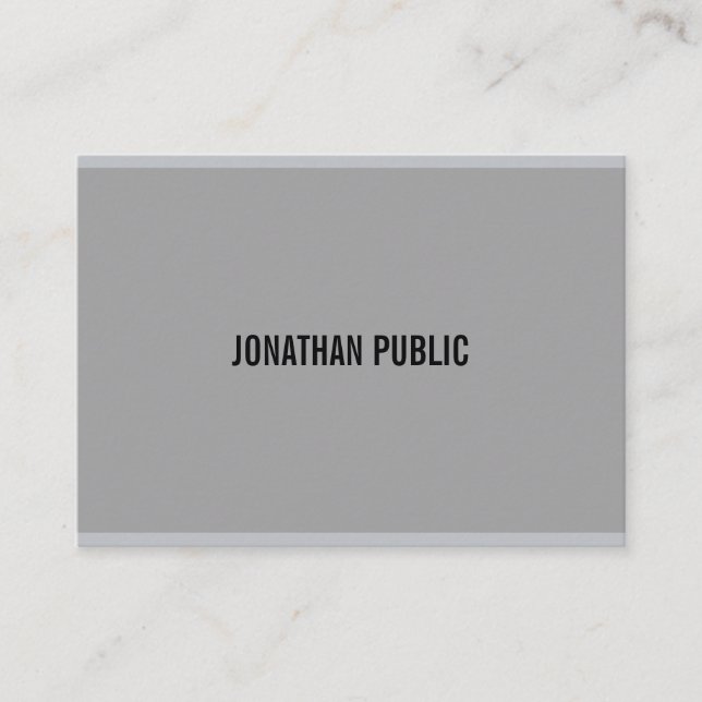 Carte De Visite Professional Modern Grey Élégant Modèle simple (Devant)
