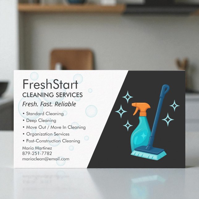 Carte De Visite Professional Modern Luxury Cleaning (Créateur téléchargé)