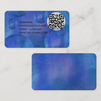 Carte De Visite Professional Modern Nebula Galaxy QR Code card