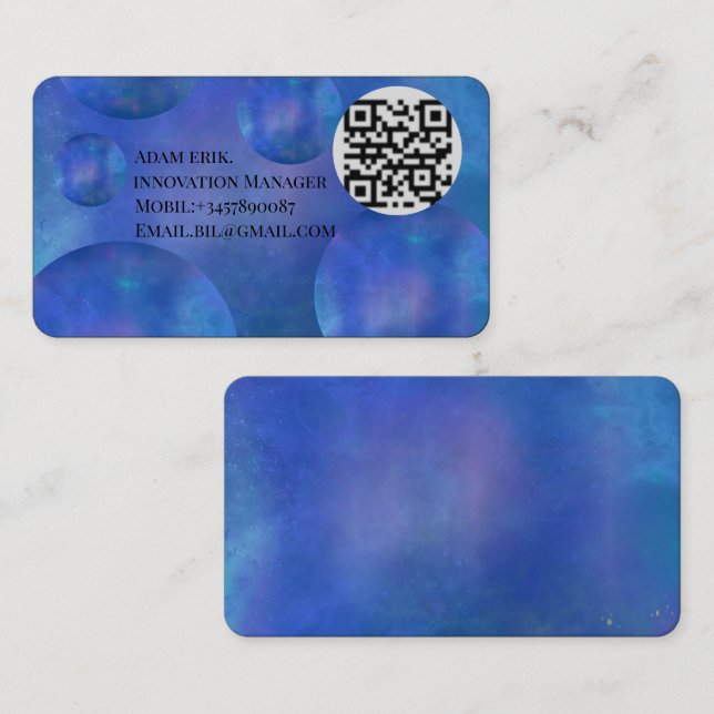 Carte De Visite  Professional Modern Nebula Galaxy QR Code card (Devant / Derrière)