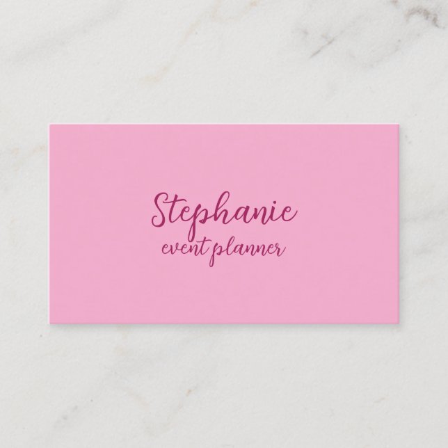 Carte De Visite Professional Modern Pink Colorful Trendy Girly (Devant)