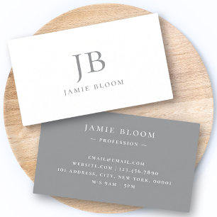 Carte De Visite Professional Modern Simple Monogramme Nom initial