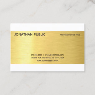 Carte De Visite Professional Moderne Elegant Gold Effet Plain Luxe