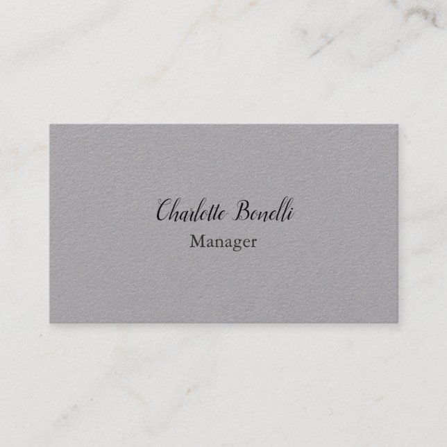 Carte De Visite Professional Moderne Minimaliste Gris Premium (Devant)