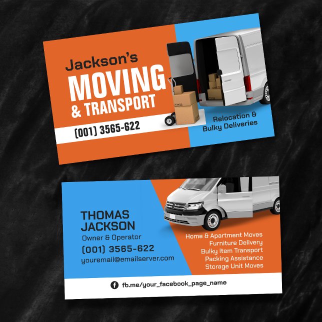 Carte De Visite Professional Moving Services - Relocation (Créateur téléchargé)