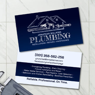 Carte De Visite Professional Plumbing Services 