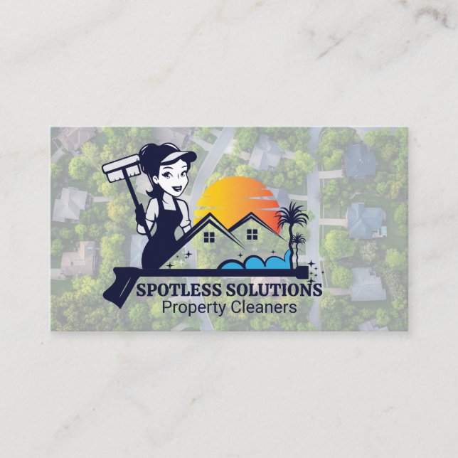 Carte De Visite Professional Property Cleaner | Neighborhood (Devant)