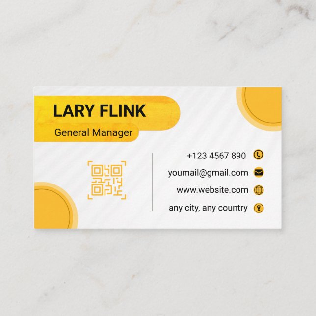 Carte De Visite Professional QR Code Business Card (Dos)