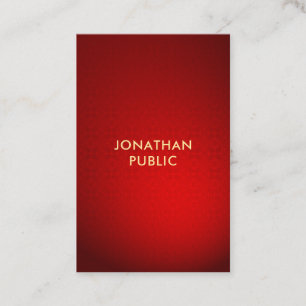 Carte De Visite Professional Red Damask Gold Texte Modèle Moderne