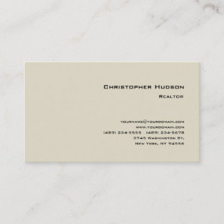 Carte De Visite Professional Simple Plain Realtor Real Estate