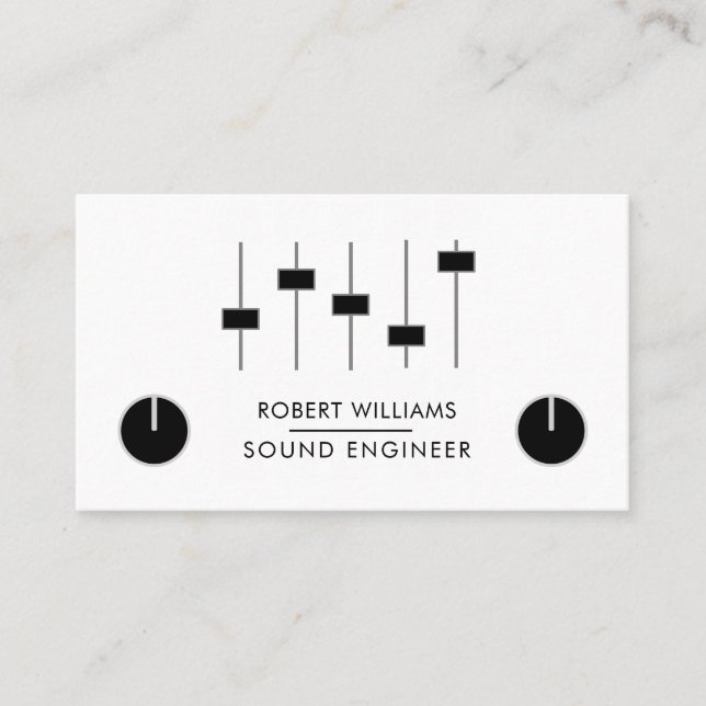 Carte De Visite Professional Sound Engineer Music DJ Audio Control (Devant)