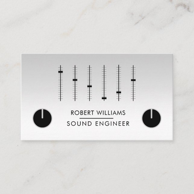Carte De Visite Professional Sound Engineer Music DJ Audio Control (Devant)