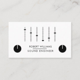 Carte De Visite Professional Sound Engineer Music DJ Audio Control