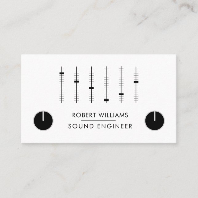 Carte De Visite Professional Sound Engineer Music DJ Audio Control (Devant)