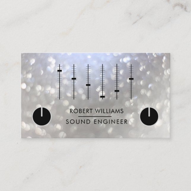 Carte De Visite Professional Sound Engineer Music DJ Audio Control (Devant)