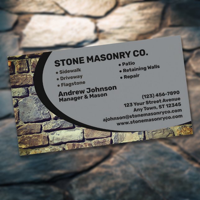Carte De Visite Professional Stone Masonry Company (Créateur téléchargé)