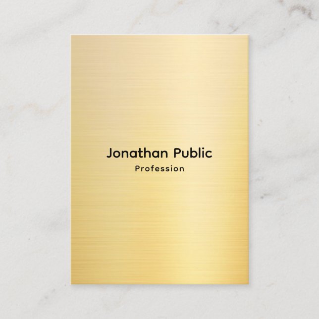 Carte De Visite Professional Stylish Faux Gold Template (Devant)