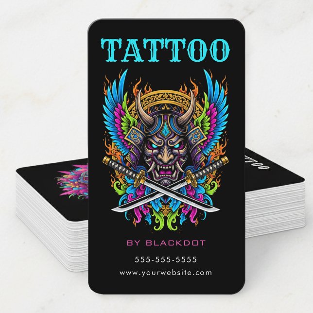 Carte De Visite Professional Tattoo Artist Tattoo Shop Tattooist (Créateur téléchargé)