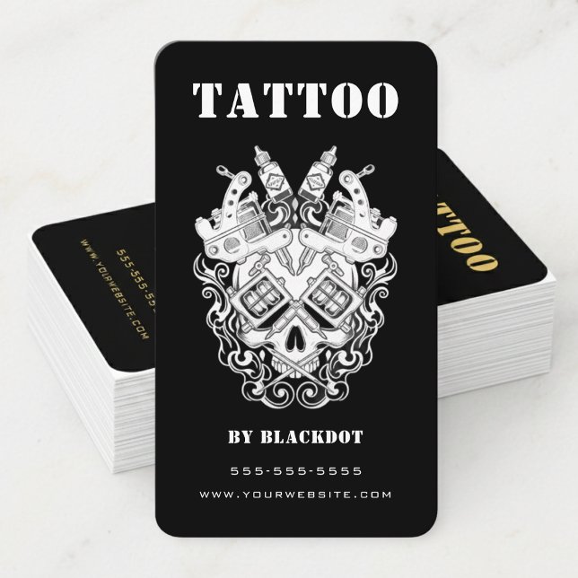 Carte De Visite Professional Tattooist Tattoo Studio Tattoo Shop (Créateur téléchargé)