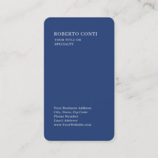 Carte De Visite Professional Unique Plain Minimalist Blue