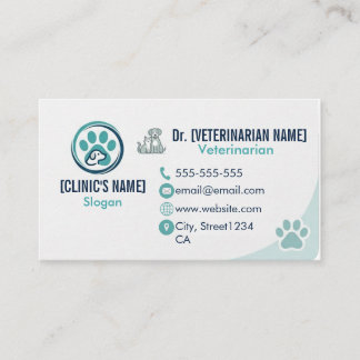 Carte De Visite Professional Veterinary Business Card