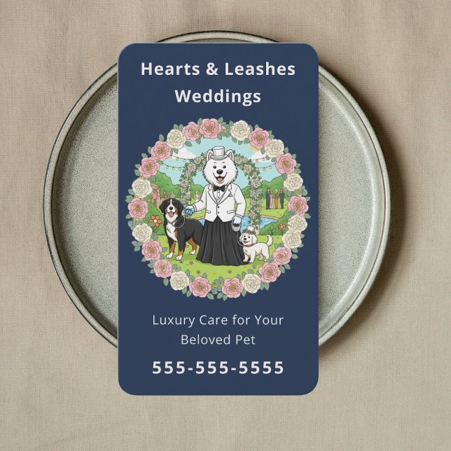 Carte De Visite Professional Wedding Dog Handler Wedding Pet Care (Créateur téléchargé)
