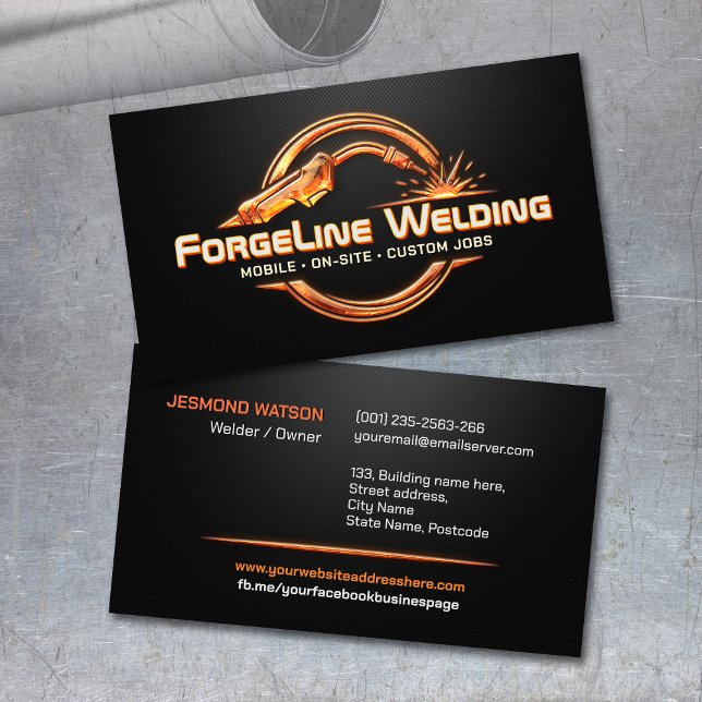 Carte De Visite Professional Welding Services - Welder (Créateur téléchargé)