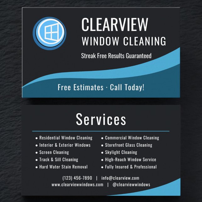 Carte De Visite Professional Window Cleaning Company (Créateur téléchargé)