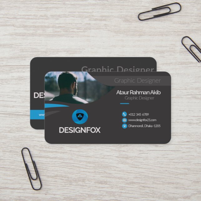 Carte de visite professionnel (Devant/Arrière en situation)