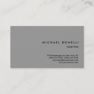 Carte de visite professionnel à la mode gris simpl