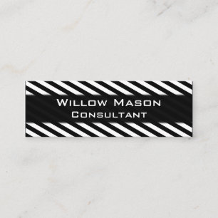 Carte de visite professionnel à rayures noir et bl