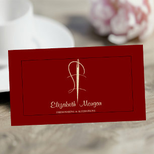 Carte De Visite Professionnel, aiguille d'or coudre les retouches