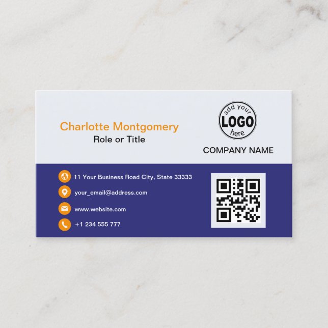 Carte De Visite Professionnel ajoutez votre logo QR Code Photo per (Devant)