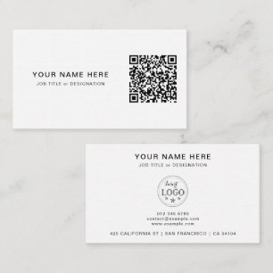 Carte de visite professionnel avec code et logo QR