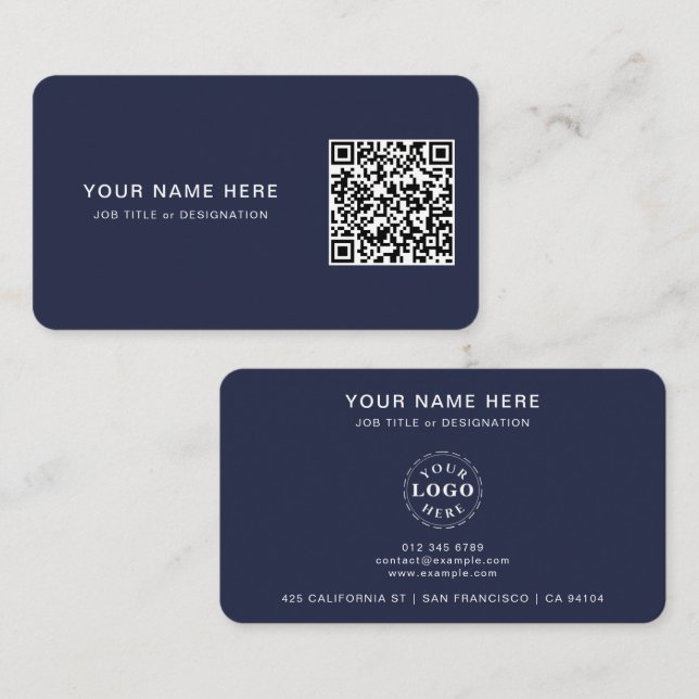 Carte de visite professionnel avec code et logo QR (Devant / Derrière)
