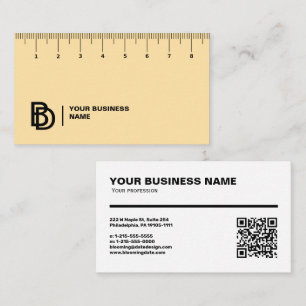 Carte de visite professionnel avec règle (cm)