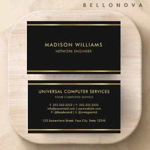 Carte De Visite Professionnel Black and Gold Premium personnalisé