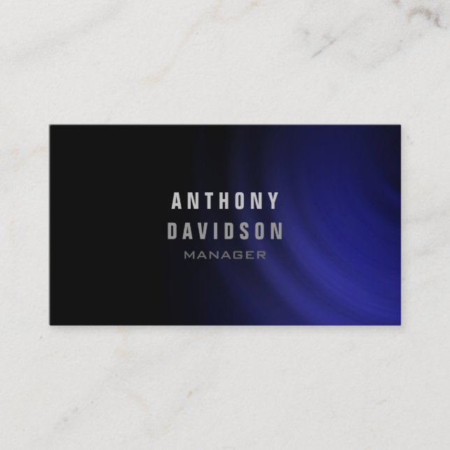 Carte de visite professionnel Black Blue Grey Mana (Devant)