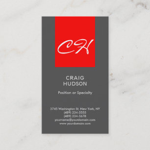 Carte de visite professionnel Black Red Chic
