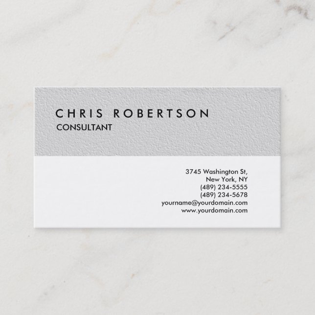 Carte de visite professionnel Black White Grey (Devant)