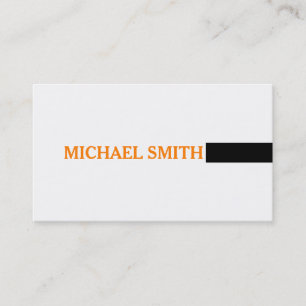 Carte De Visite Professionnel Blanc clair moderne élégant orange