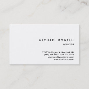 Carte de visite professionnel blanc simple