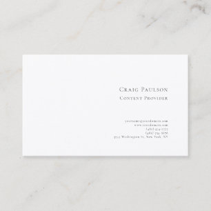 Carte De Visite Professionnel Bleu Blanc Minimaliste Moderne