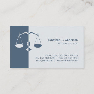 Carte de visite professionnel (bleu) d'avocat de