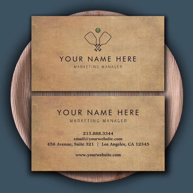 carte de visite professionnel Brown Pickleball (Créateur téléchargé)