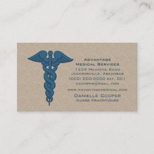 Carte de visite professionnel Caduceus, Bleu