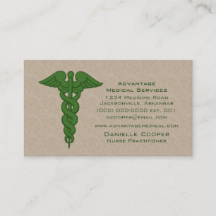 Carte de visite professionnel Caduceus, Vert